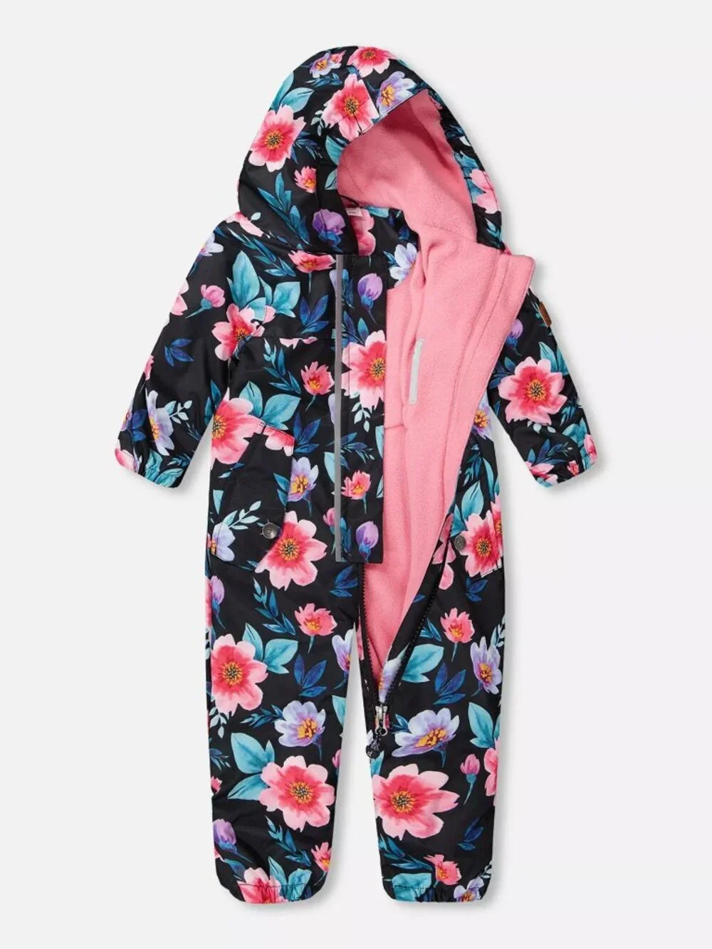 Adorable Deux par Deux Baby Girls Mid-Season One-Piece Outerwear w/Pink Hat NWT